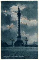 Carte Précurseur - Bruxelles  La Nuit - Clair De Lune  Colonne Du Congrès..... Année 1919 - Bruxelles La Nuit