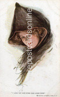 AND YET HER EYES LOOK WISE OLD COLOUR ART POSTCARD ARTIST SIGNED HARRISON FISHER REINTHAL & NEWMAN NY SERIES 200 - Fisher, Harrison