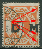 Danzig Dienstmarke 1921 Kl. Staatswappen M. Aufdruck, Papierfalte D 1 Gestempelt - Dantzig