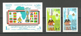 Egypt - 1998 - ( Egypt, Winners Of 21st African Cup Of Nations Soccer Competition ) - Set With S/S - MNH (**) - Coupe D'Afrique Des Nations