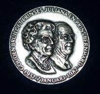 * PUBLISHED SILVER: NETHERLANDS ★ GOLDEN WEDDING PRINCESS JULIANA AND PRINCE BERNARD 1937-1987! ★LOW START★ NO RESERVE! - Adel