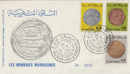 Enveloppe   FDC  1er Jour  MAROC  Anciennes  Monnaies  Marocaines   1977 - Maroc (1956-...)