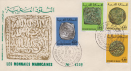 Enveloppe   FDC  1er Jour  MAROC  Anciennes  Monnaies  Marocaines   1976 - Maroc (1956-...)