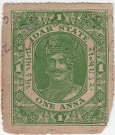 India IDAR Princely State 1-ANNA Revenue STAMP 1925-30 Good/USED - Idar