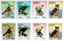 Artsakh - Armenia 2021 Mi 240-243 Fauna Bird Penduline Tit Great Cormorant Green Woodpecker Eagle-owl + Imperf. MNH** - Armenia