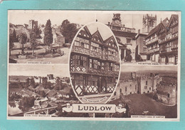 Small Multi View Postcard Of Ludlow, Shropshire,K183. - Shropshire