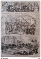 Les Touristes Anglais Débarquant à Calais Pour Assister à La Fête Du 15 Août - Page Original 1866 - Historical Documents