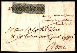 Antichi Stati Italiani - Stato Pontificio - Montefiascone - Tre 6 Bai (7) Su Lettera Per Roma Del 1.6.1854 - Difetti - D - Other & Unclassified