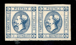 Regno - Vittorio Emanuele II - 1863 - 15 Cent (12) - Coppia Orizzontale - Parziale Controstampa Al Retro In Alto A Destr - Other & Unclassified