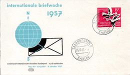 SARRE. N°390 De 1957 Sur Enveloppe 1er Jour. Semaine Internationale De La Lettre écrite. - FDC