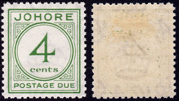 JOHORE 1938 4c Postage Due Sc#J2 Wmk.MSCA - MH @P804 - Johore