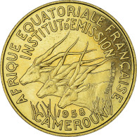 Monnaie, Cameroun, 10 Francs, 1958, Paris, ESSAI, SUP+, Aluminum-Bronze, KM:E8 - Kameroen