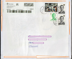 Spanien  2021 MiNr. 4946 (2x 5€) König Felipe VI. +,+   Auf R- Brief 100g In Die BRD ;  Verwendetes Porto/used  11,10€ - Covers & Documents