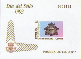 España Prueba De Lujo 028. Dia Del Sello. 1993 - Blocs & Hojas