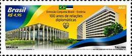 BRAZIL #4855 -   DIPLOMATIC RELATIONS SERIES BRAZIL AND ESTONIA  JOINT ISSUE - 2021  MINT - Unused Stamps