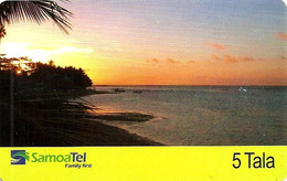 SAMOA ISLANDS $5 BEACH AT SUNSET  INDUCTIVE MINT.USED ? READ DESCRIPTION !! - Samoa