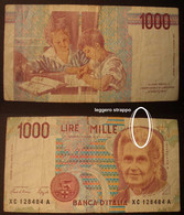 M_p> Banca D'Italia - 1000 Lire Montessori Serie Speciale XC - Piccolo Strappo - 1000 Lire