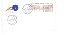 VIGNETTE SALON PHILATELIQUE NANCY 2001 SANS VALEUR - 1999-2009 Illustrated Franking Labels