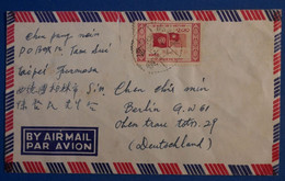 T25 CHINA BELLE LETTRE ENV.1940 PAR AVION CHINE POUR BERLIN GERMANY + AFFRANCHISSEMENT INTERESSANT - 1912-1949 République