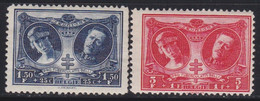 Belgium 1926 Fight Against Tuberculosis (TBC)  - Royal Family, MH (*) Michel 221-222 - Unused Stamps