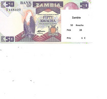 ZAMBIE BILLET 50 KWACHA PICK 28 - Zambie