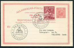 1963 Iceland Uprated (1kr Pony) 10aur Stationery Postcard "Skalholt Kirkjuvigsla" - Briefe U. Dokumente