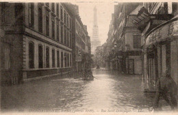 Inondations 1910   Rue Saint Dominique Paris - Inondations