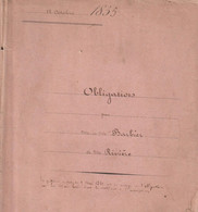 AB441 Obligations De 40000F M. Barbier/ M. Rivière, Curé De La Röé, Mayenne, 1855 (28 Pages) - Historische Documenten