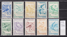 37K199 / Romania 1991 Michel Nr. 4642-4651 MNH ( ** ) Birds  Stercorarius Pomarinus Vanellus Vanellus Mergus Serrator - Other