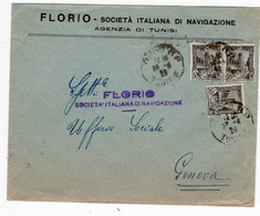 "Florio" Società Italiana Di Navigazione - Busta Da Tunisi Per Genova (1929) - Covers & Documents