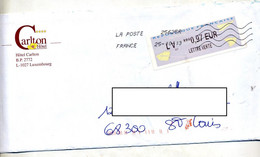 Lettre Flamme Chiffree Sur Vignette Entete Hotel Carlton - 2000 « Avions En Papier »