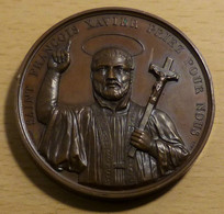 Grande Médaille De St François Xavier En Cuivre Paroisse St Sulpice 1848 - Religion & Esotérisme