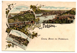 Litho Gruss Aus Passau, 3 Bilder - Gel. 28.9.1897 - Passau