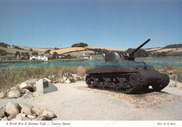 L038440 Devon. Torcross. A World War II Sherman Tank. John Hinde. M. H. Black - World