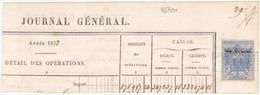 26749# TIMBRE FISCAL DIMENSION MANTEAU IMPERIAL N° 28 FRAGMENT JOURNAL GENERAL 1872 FISCAUX - Fiscale Zegels