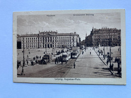 Leipzig, Augustus-Platz, Blick Zur Hauptpost Und  Grimmaischen Steinweg, Gelaufen 1924 - Leipzig