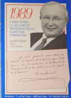 Petit Calendrier Poche 1989 Politique  Louis Mexandeau Député Ancien Ministre - Déclaration Droits De L'homme Et Citoyen - Small : 1981-90