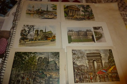 LOT DE 6 CARTES  ILLUSTRATIONS  (4 Double) MONUMENTS DE PARIS... - 5 - 99 Cartes