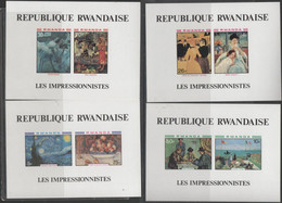 1980 RWANDA - Pets, Painting - Unused Stamps