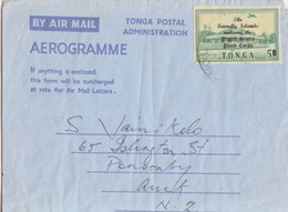 Aérogramme Obl. Tonga Le 3 Avril 1968 Sur N° 186 (corps Américain De La Paix) Pour Ponsonby - Tonga (1970-...)