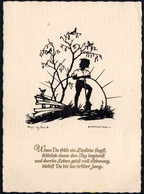 D9378 - Scherenschnitt Glückwunschkarte - Erhard Neubert - Silhouette - Scissor-type
