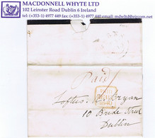 Ireland Wexford 1840 Cover To Dublin Prepaid Single With FERNS DE 30 1840 Cds, Dublin PAID DE 31 1840 New Year's Eve - Prefilatelia