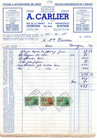 Factuur Velos Carlier Kortrijk 1955 - Trasporti