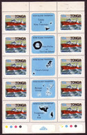 Tonga 1982 MV Olovaha Inter-island Sea Transport 13s Specimen Block Of 15 Showing Map Of Islands Visited - Tonga (1970-...)