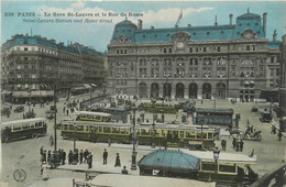 Paris - 8ème Arrondissement - La Gare St Lazare Et La Rue De Rome - Tramway Tram Bus Autobus - Paris (08)