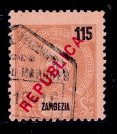 ! ! Zambezia - 1917 King Carlos Local Republica 115 R - Af. 97 - Used - Zambeze