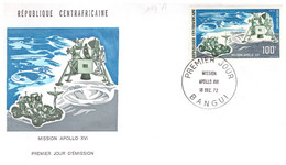 N°289 N -FDC République Centrafricaine -mission Apollo XVI - Afrique