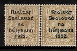 IRELAND 1922 1/- Bistre-brown SG 15, 51 HM #ZZI3 - Neufs