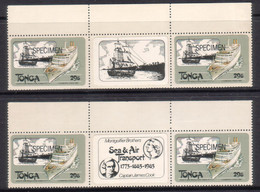 Tonga 1983 James Cook - Ship "the Resolution" - Specimen Strips - Tonga (1970-...)