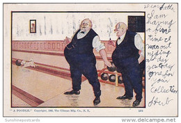 Bowling Humour Fat Men Bowling A Poodle 1906 - Bowling